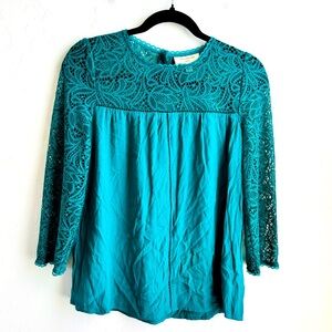 Anthropologie Moulinette Soeurs Floral Lace Cloaked Blouse Size 6